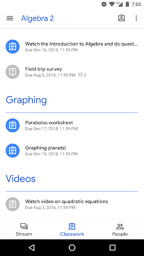 Google Classroom screenshot 6